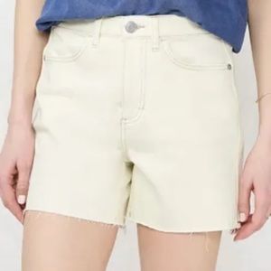 Women’s LC Lauren Conrad Ivory 5” Cut-Off High Waisted Jean Shorts Size 8 NWT